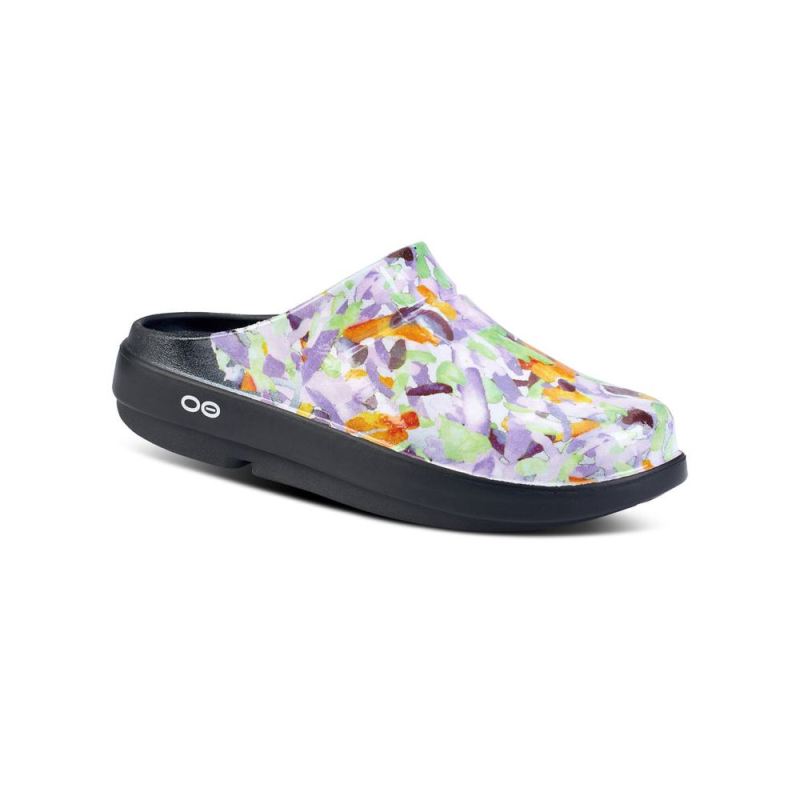 OOfos Women's Oocloog Limited Edition Clog - Purple Watercolor ...